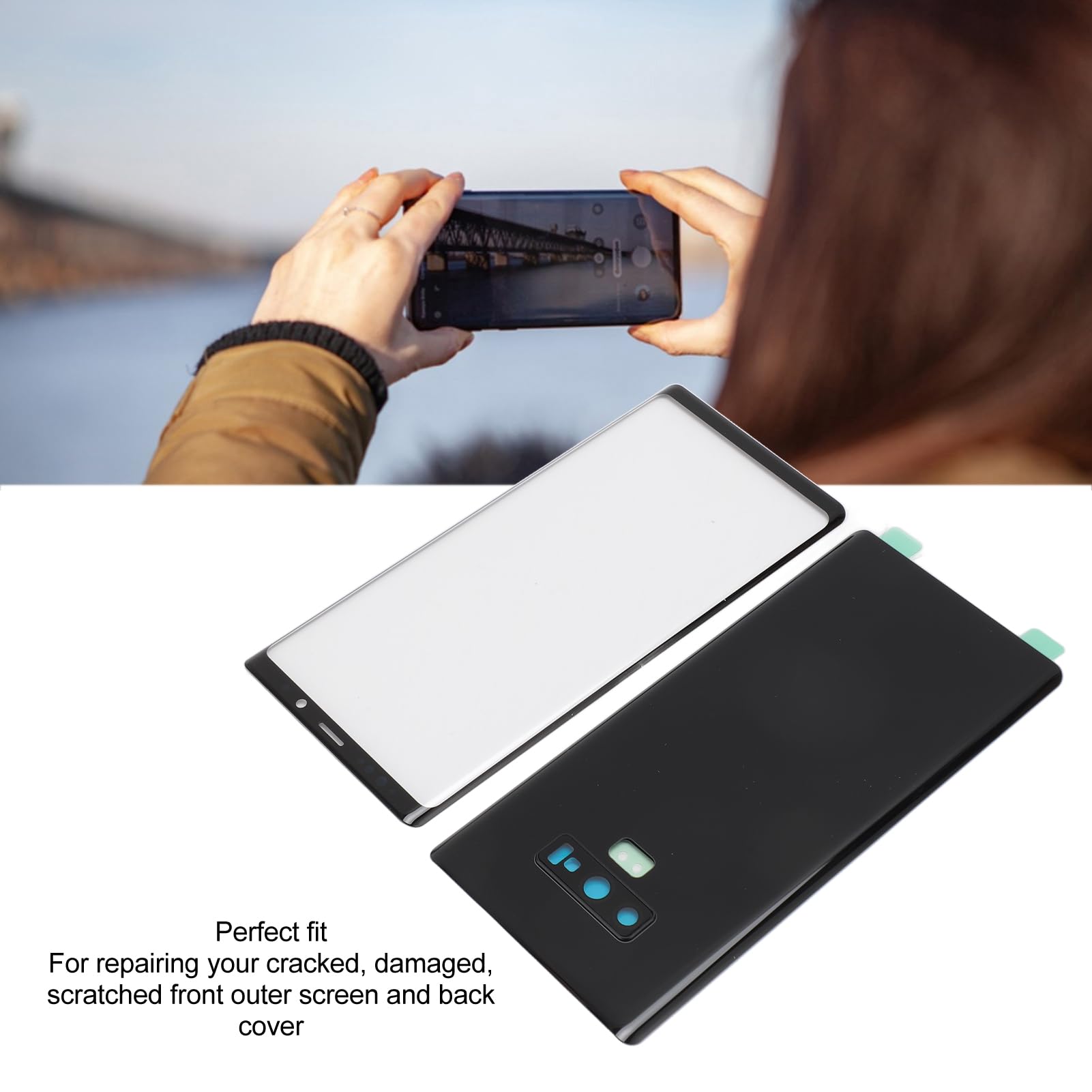 Back Glass Cover And Front Glass Outer Screen Replacement Kit With Camera Lens Tape Repair Tools For Galaxy Note 9